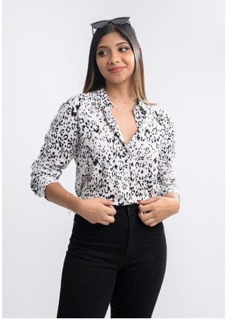 LISA LONG SLEEVE PRINTED BLOUSE